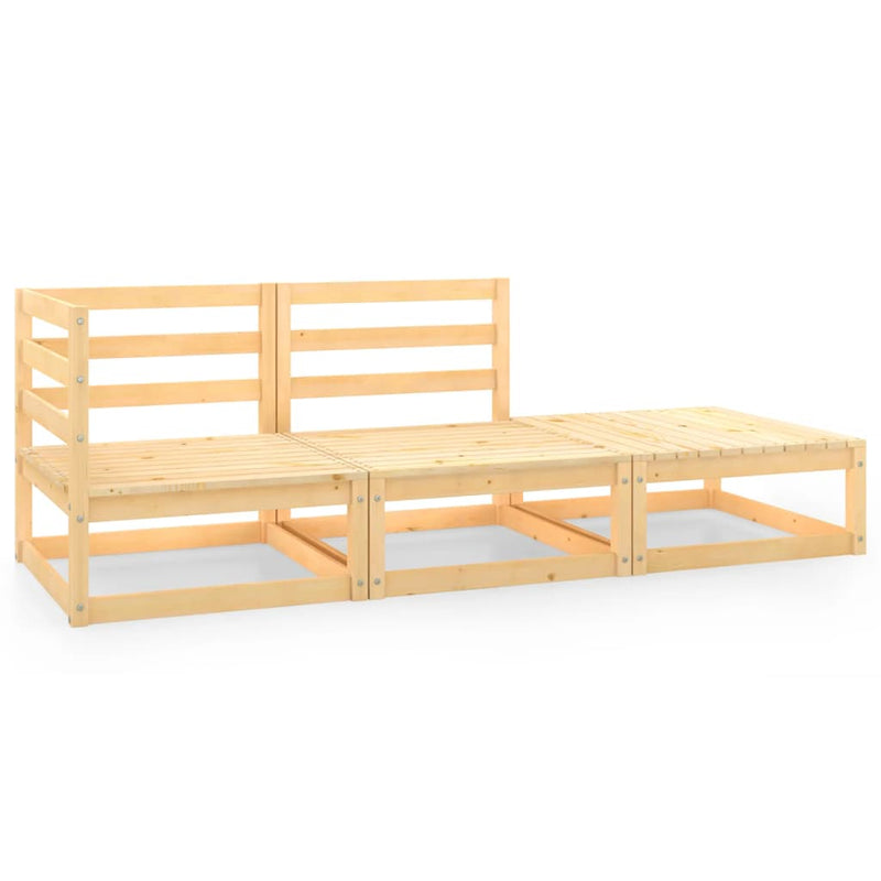 vidaXL 3 Piece Garden Lounge Set Solid Pinewood