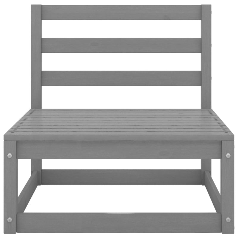 vidaXL Garden Middle Sofa with Anthracite Cushions Grey Solid Pinewood