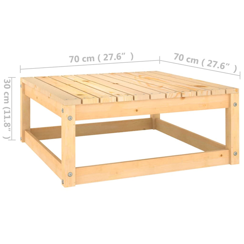 vidaXL Garden Footstool with Cushion Solid Pinewood