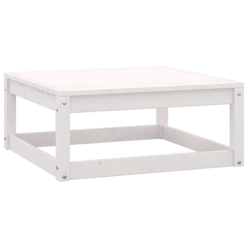 vidaXL Garden Footstool with Cushion White Solid Pinewood