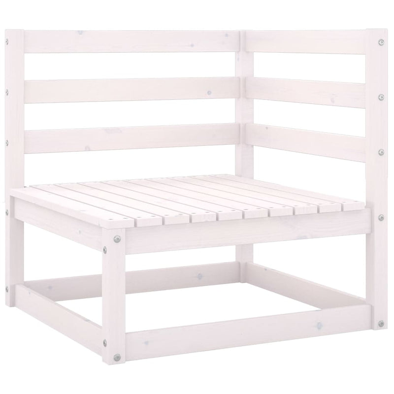 vidaXL Garden 2-Seater Sofa with Cushions White Solid Pinewood