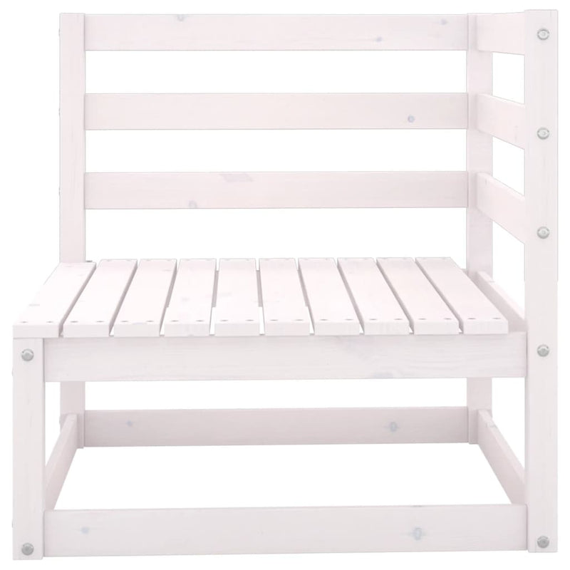 vidaXL Garden 2-Seater Sofa with Cushions White Solid Pinewood