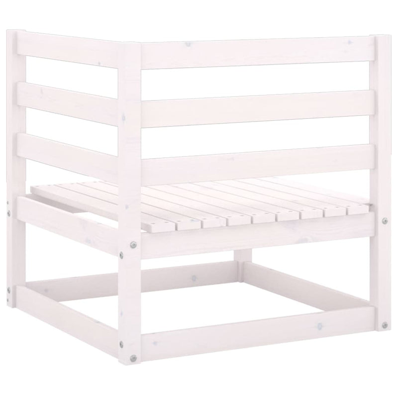 vidaXL Garden 2-Seater Sofa with Cushions White Solid Pinewood