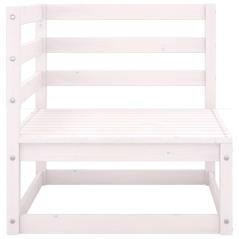vidaXL Garden 2-Seater Sofa with Cushions White Solid Pinewood
