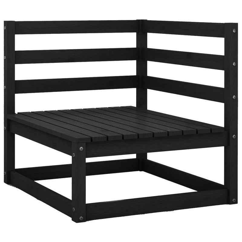 vidaXL Garden 2-Seater Sofa with Cushions Black Solid Pinewood