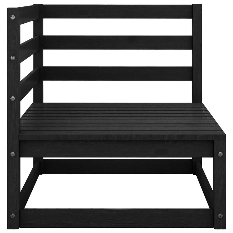 vidaXL Garden 2-Seater Sofa with Cushions Black Solid Pinewood