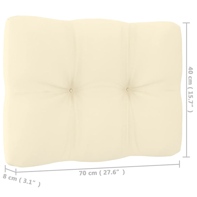 vidaXL Garden Middle Sofas with Cream Cushions 2 pcs Solid Pinewood