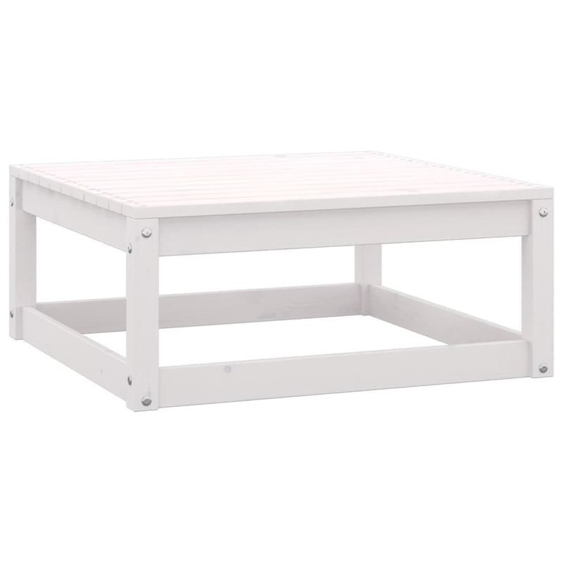Garden Footstools with Cushions 2 pcs White Solid Pinewood