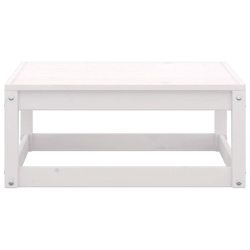 Garden Footstools with Cushions 2 pcs White Solid Pinewood