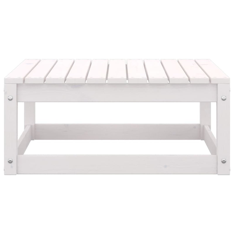 Garden Footstools with Cushions 2 pcs White Solid Pinewood
