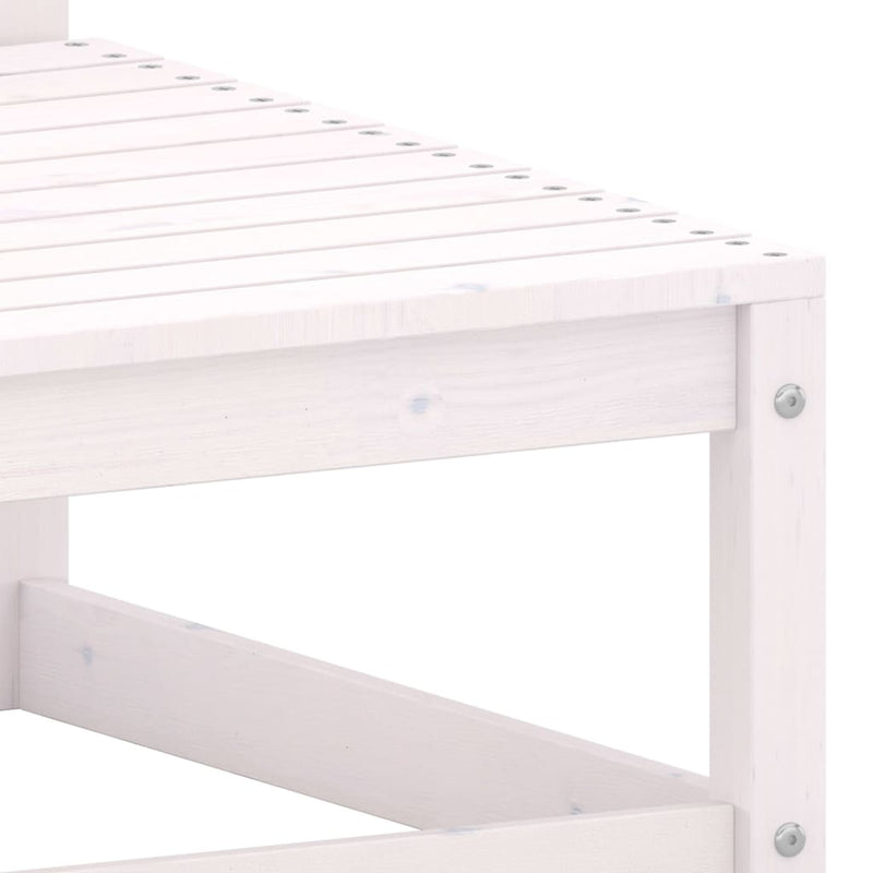 Garden Footstools with Cushions 2 pcs White Solid Pinewood