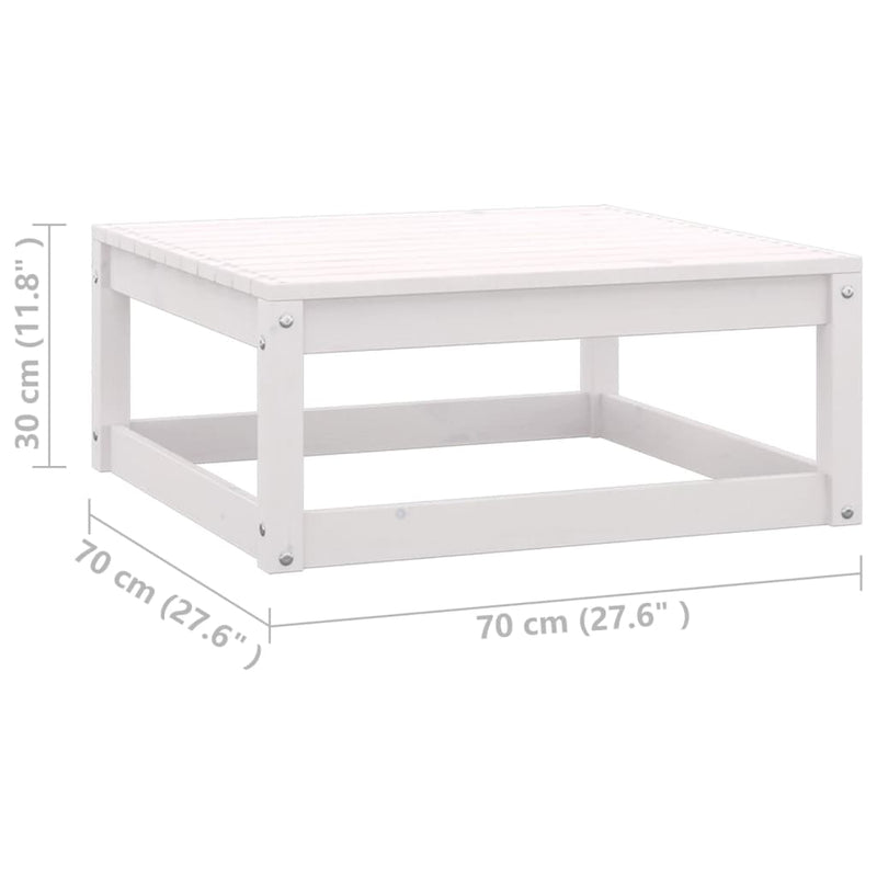 Garden Footstools with Cushions 2 pcs White Solid Pinewood