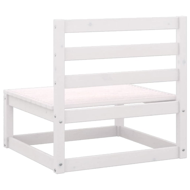 vidaXL 2 Piece Garden Lounge Set with Cushions White Solid Pinewood