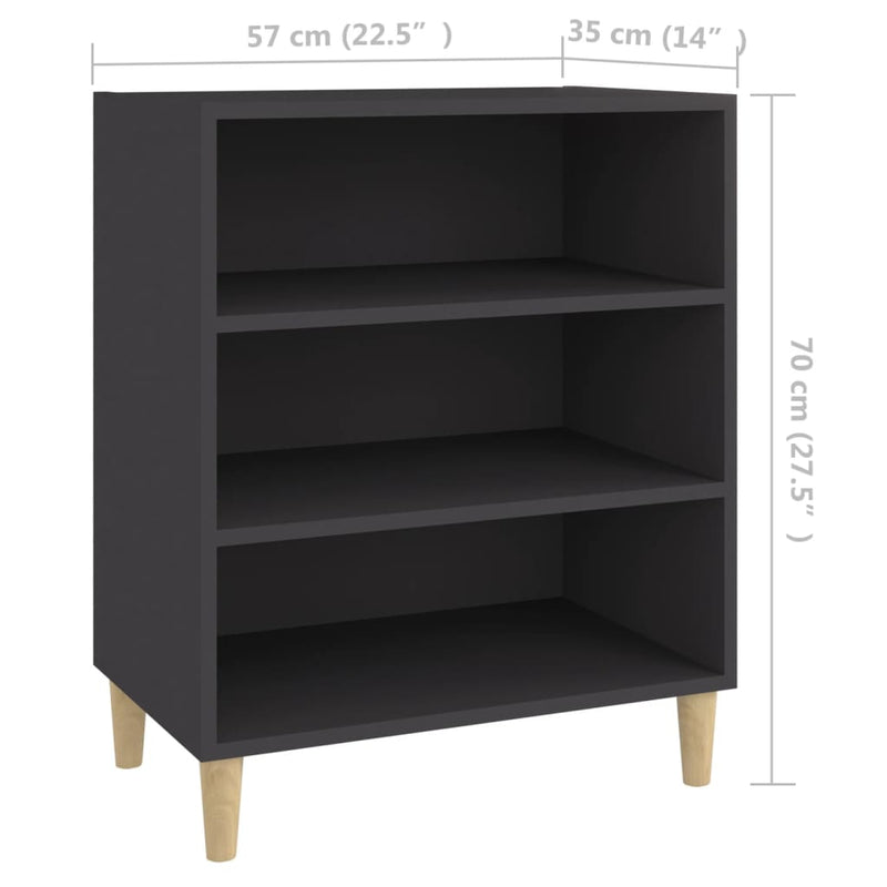 vidaXL Sideboard Grey 57x35x70 cm Engineered Wood