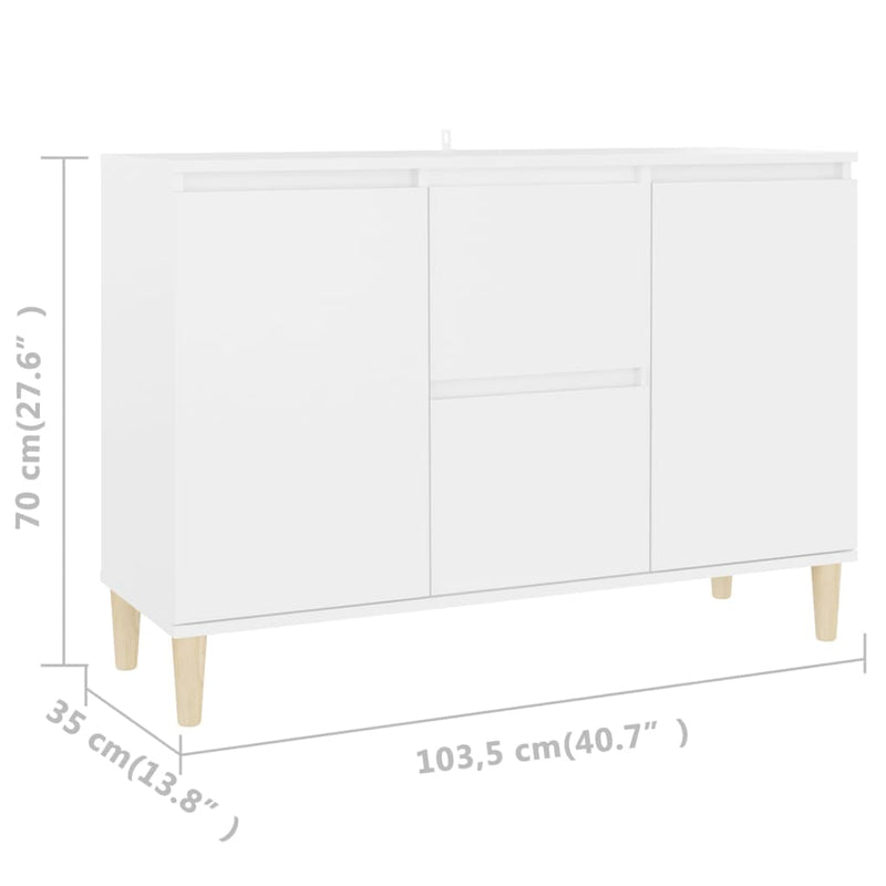 vidaXL Sideboard White 101x35x70 cm Engineered Wood
