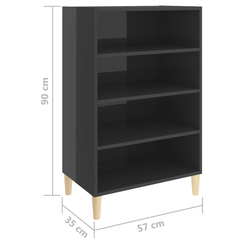 vidaXL Sideboard High Gloss Grey 57x35x90 cm Engineered Wood