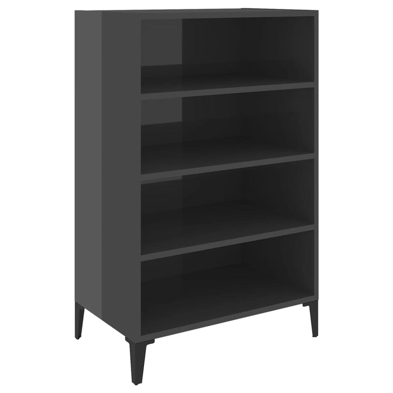 vidaXL Sideboard High Gloss Grey 57x35x90 cm Engineered Wood