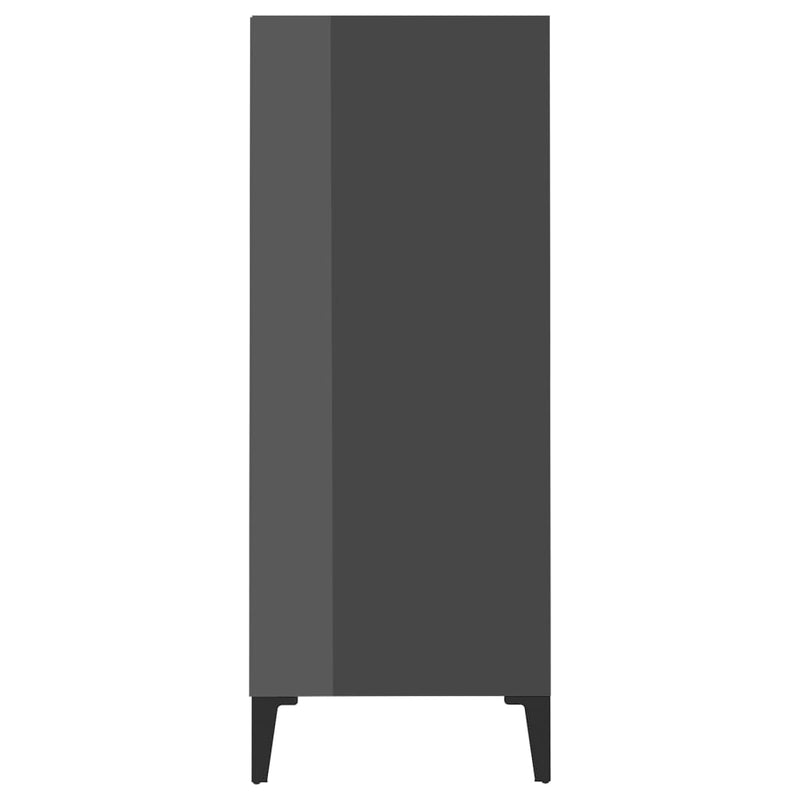 vidaXL Sideboard High Gloss Grey 57x35x90 cm Engineered Wood