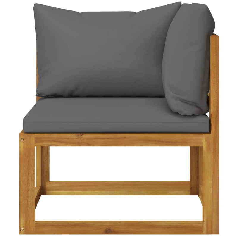 vidaXL 2-seater Garden Bench with Dark Grey Cushions