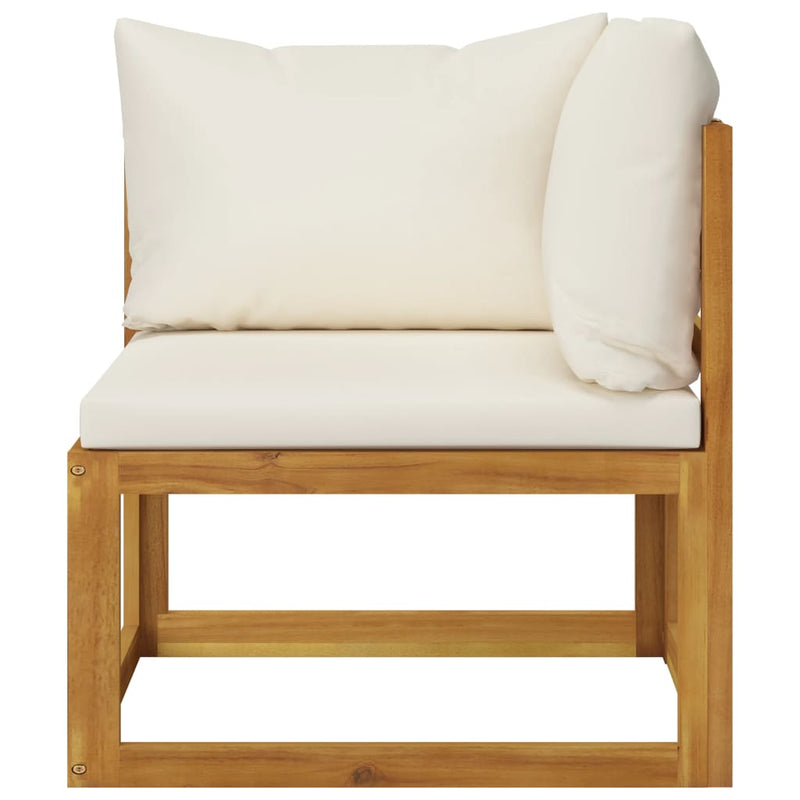 vidaXL 2-seater Garden Bench with Cream White Cushions