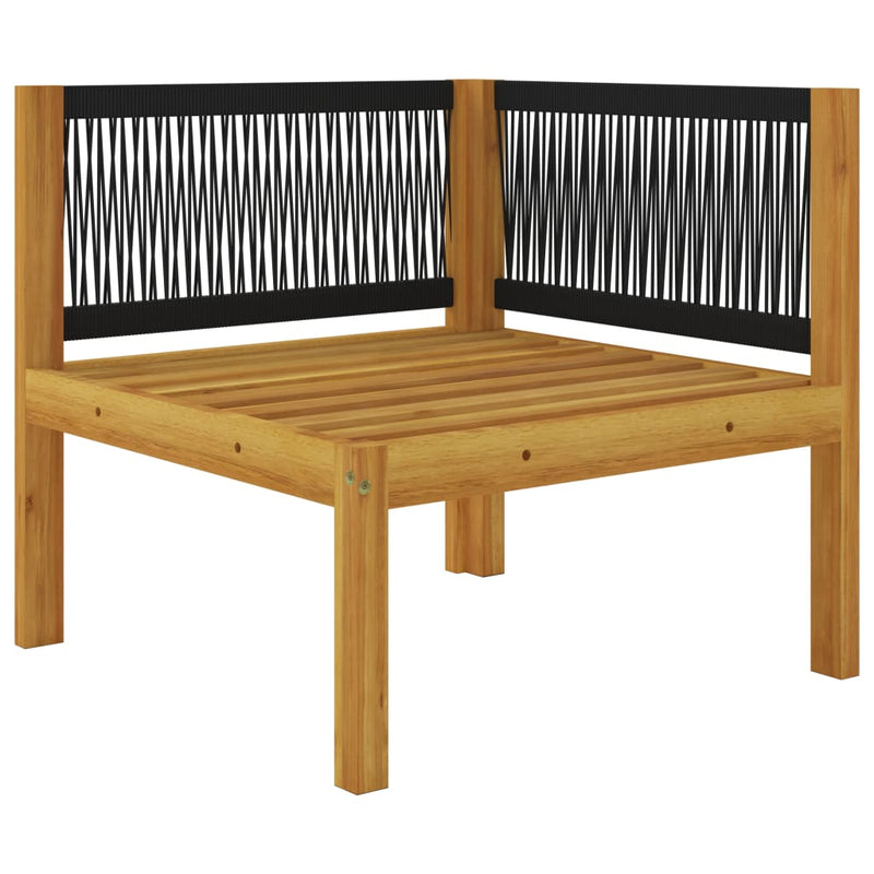 vidaXL 2-seater Garden Bench with Cushions Wood Acacia&Rope