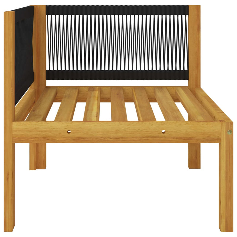 vidaXL 2-seater Garden Bench with Cushions Wood Acacia&Rope