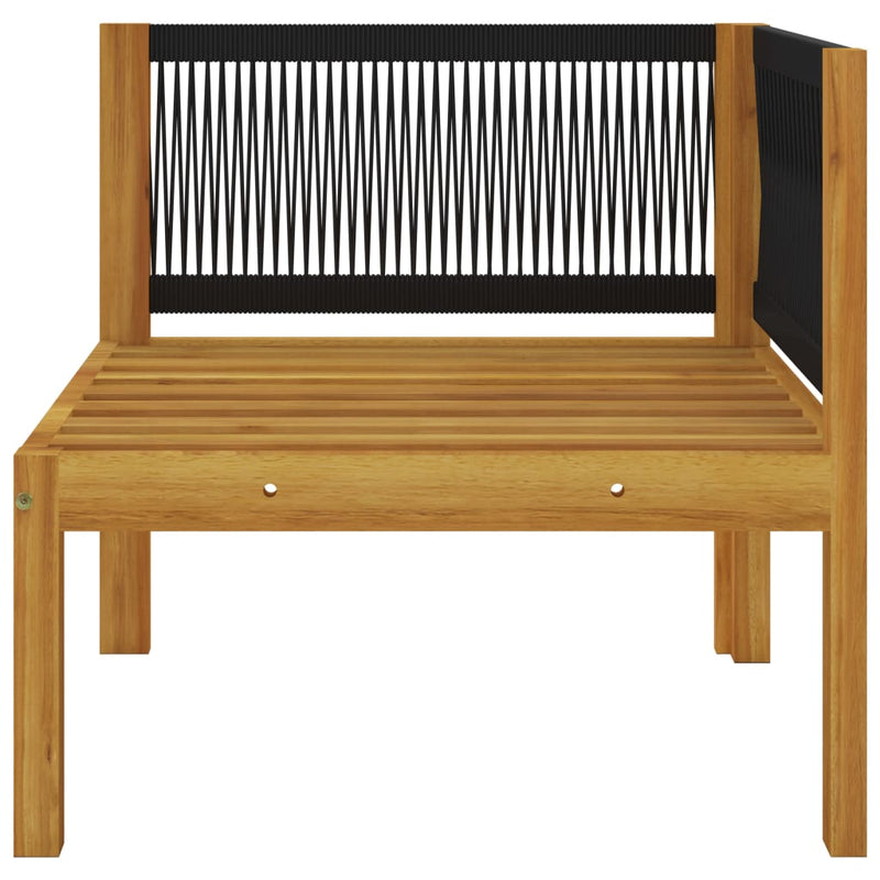 vidaXL 2-seater Garden Bench with Cushions Wood Acacia&Rope