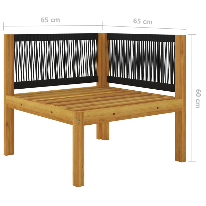 vidaXL 2-seater Garden Bench with Cushions Wood Acacia&Rope