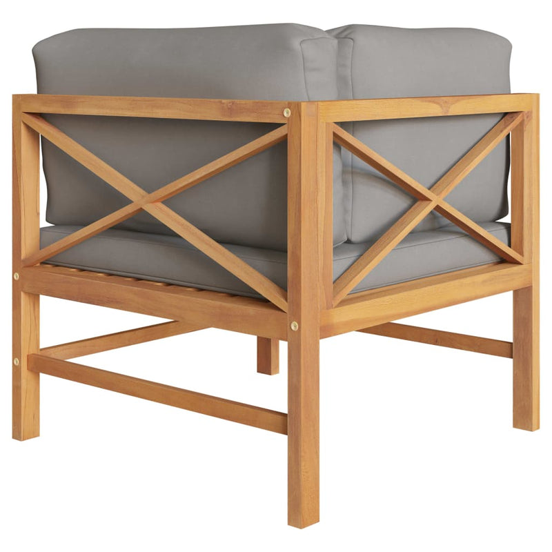 vidaXL 2-seater Garden Bench with Dark Grey Cushions