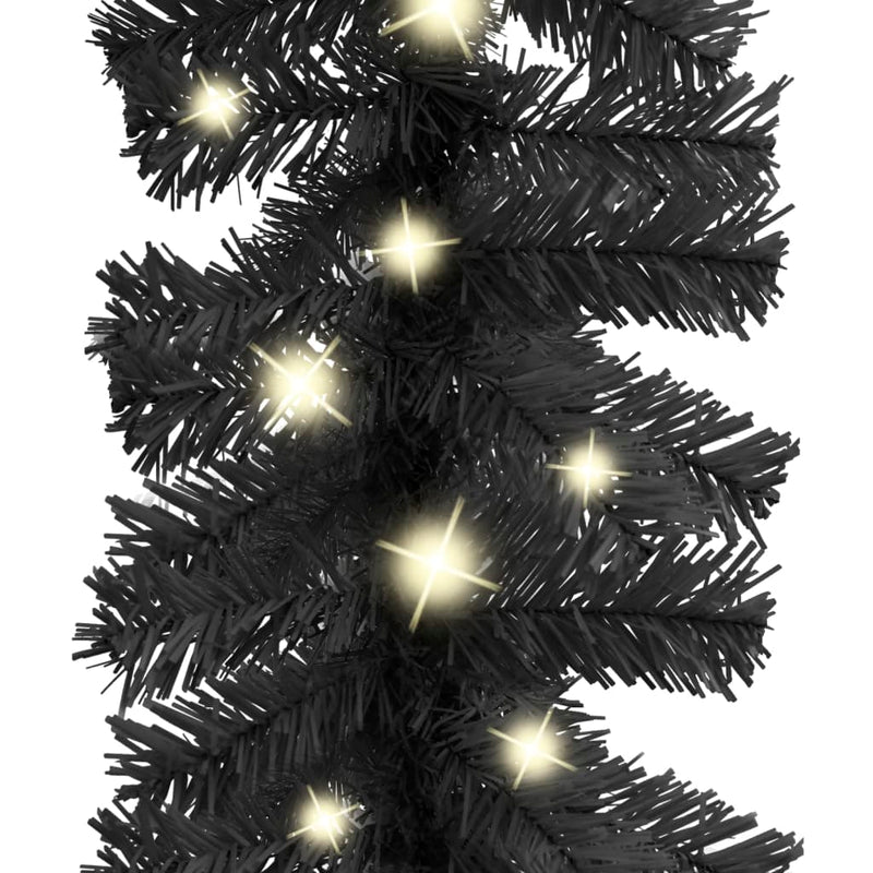 vidaXL Christmas Garland with LED Lights 20 m Black