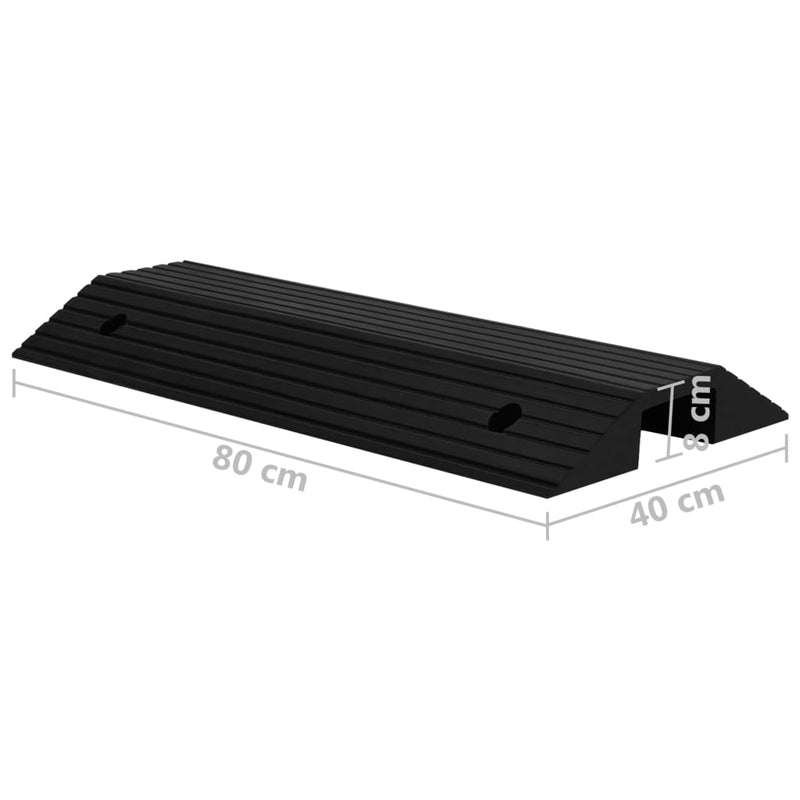 vidaXL Bridge Threshold Ramp 80x40x8 cm Rubber