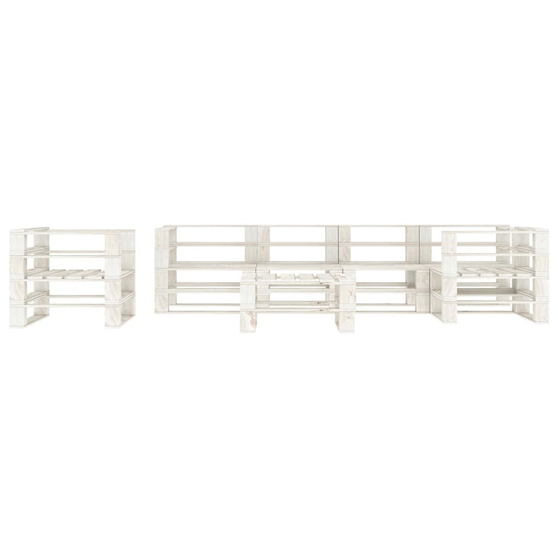 vidaXL 7 Piece Garden Pallet Lounge Set Wood White