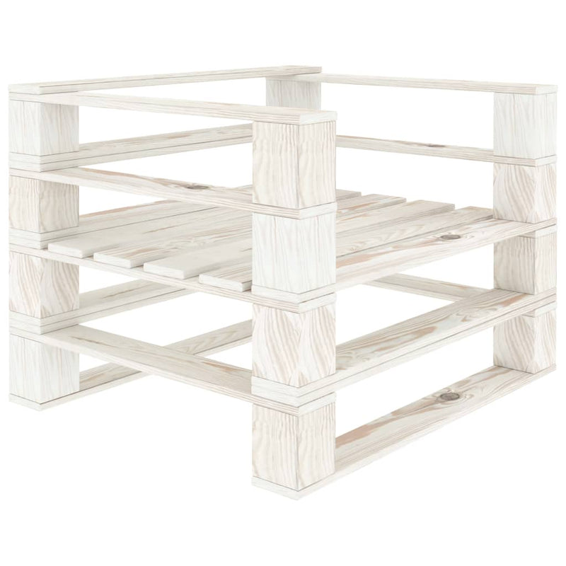 vidaXL 7 Piece Garden Pallet Lounge Set Wood White