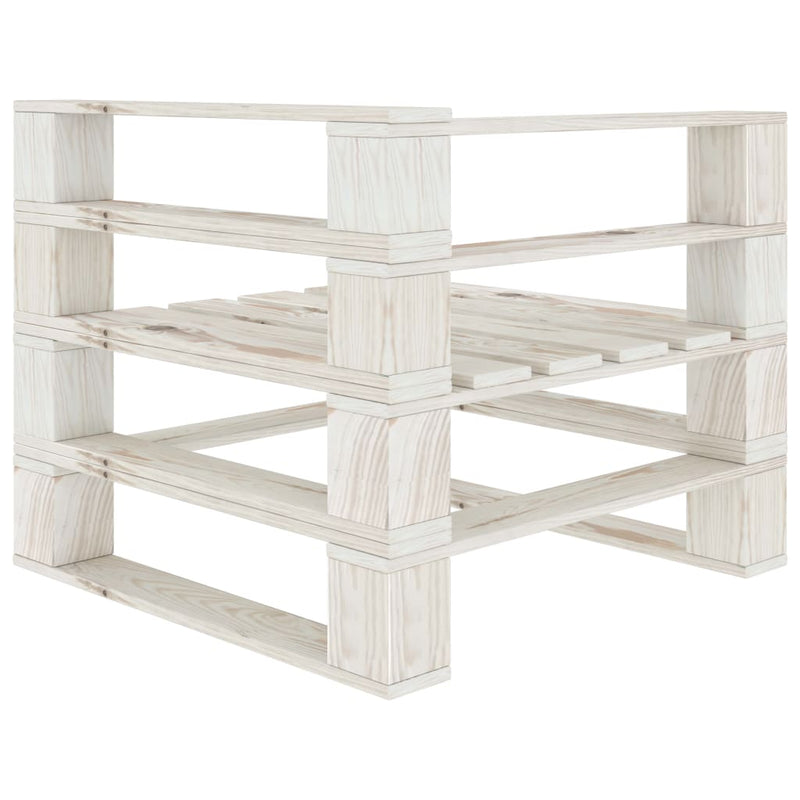 vidaXL 7 Piece Garden Pallet Lounge Set Wood White