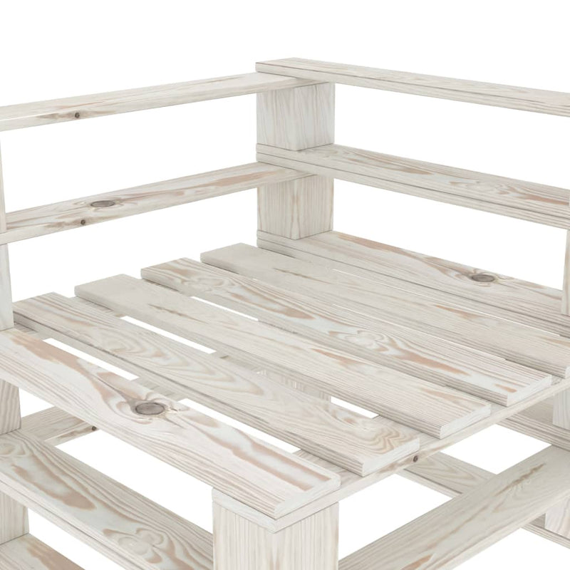 vidaXL 6 Piece Garden Pallet Lounge Set Wood White