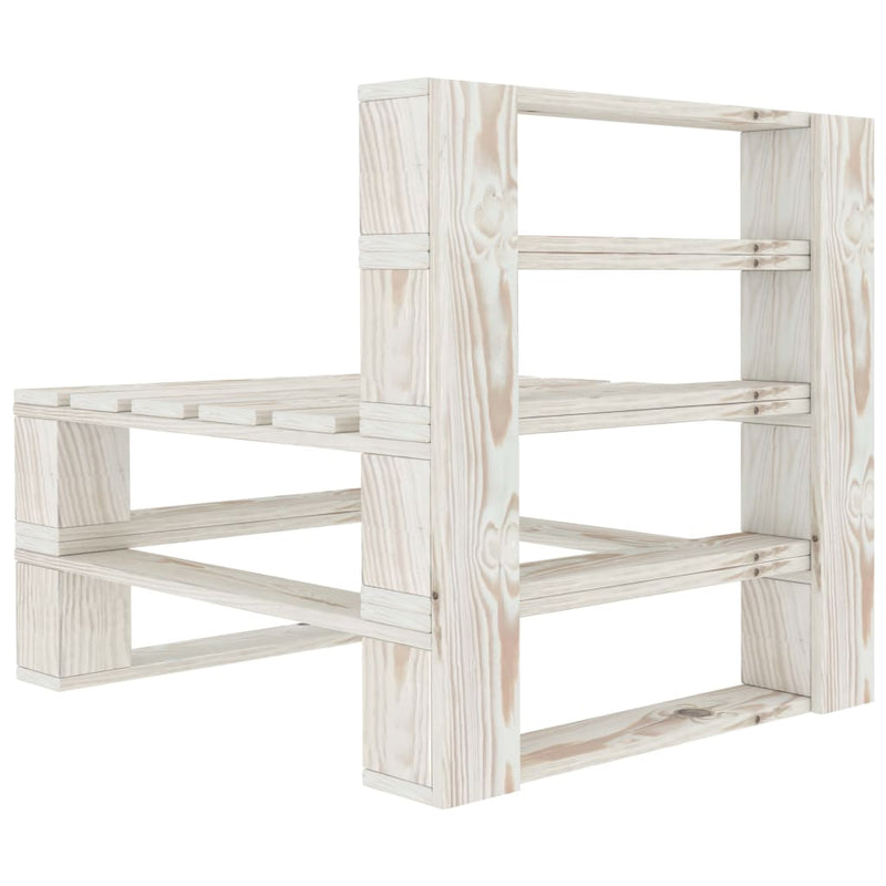 6 Piece Garden Pallet Lounge Set Wood White