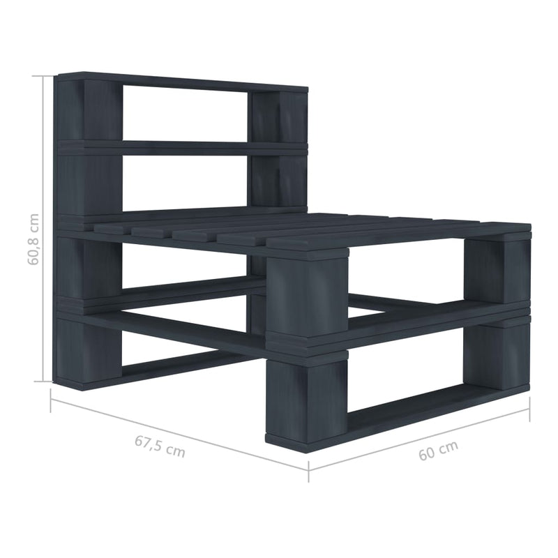 vidaXL 6 Piece Garden Pallet Lounge Set Wood Grey