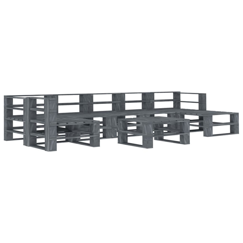vidaXL 8 Piece Garden Pallet Lounge Set Wood Grey