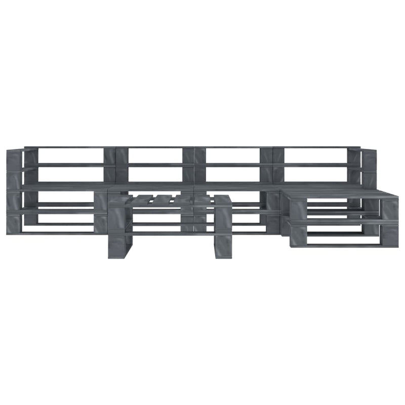 vidaXL 6 Piece Garden Pallet Lounge Set Wood Grey