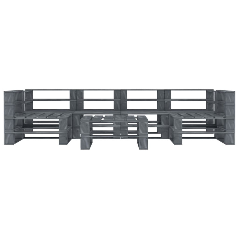 vidaXL 7 Piece Garden Pallet Lounge Set Wood Grey