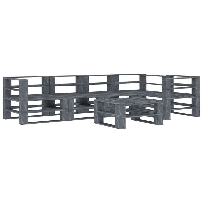 vidaXL 6 Piece Garden Pallet Lounge Set Wood Grey