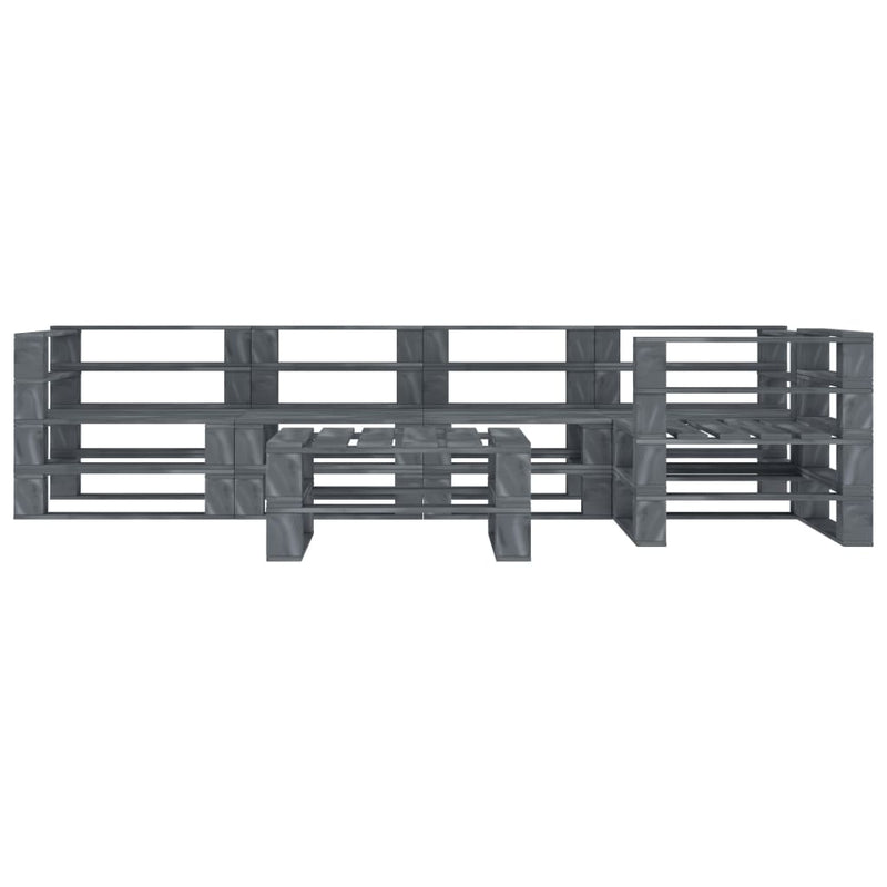 vidaXL 6 Piece Garden Pallet Lounge Set Wood Grey