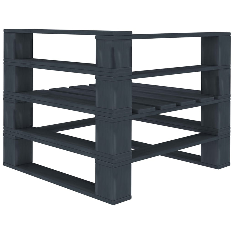 vidaXL 5 Piece Garden Pallet Lounge Set Wood Grey