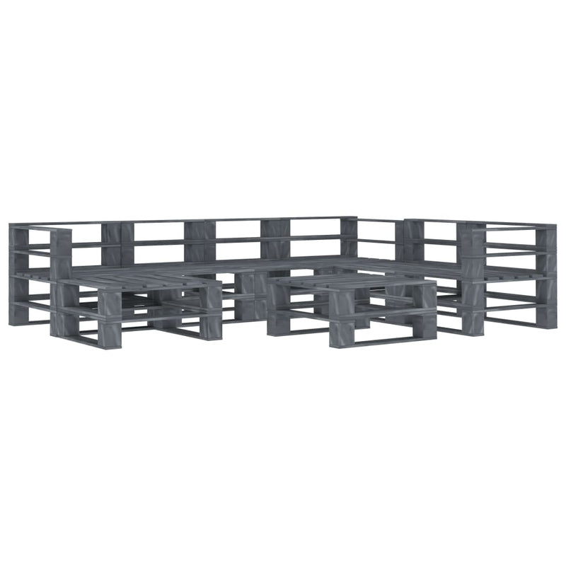 vidaXL 8 Piece Garden Pallet Lounge Set Wood Grey