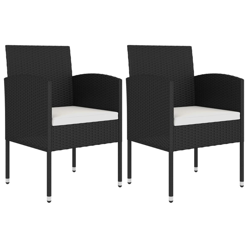 vidaXL 3 Piece Garden Dining Set Solid Acacia Wood & Poly Rattan Black