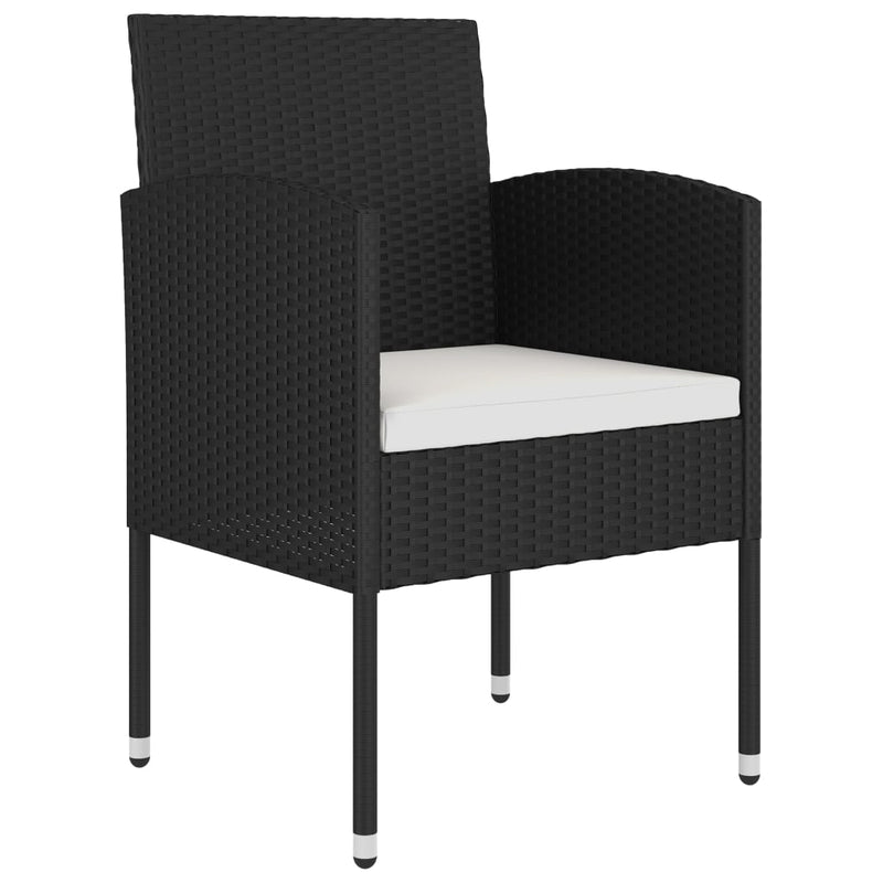 vidaXL 3 Piece Garden Dining Set Solid Acacia Wood & Poly Rattan Black