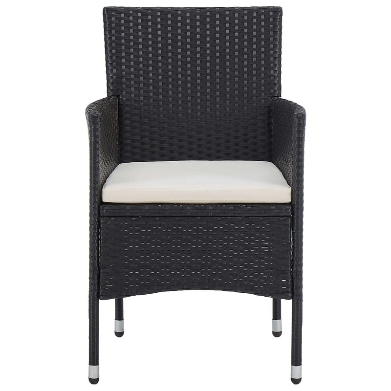 vidaXL 3 Piece Garden Dining Set Black