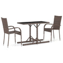 vidaXL 3 Piece Garden Dining Set Brown