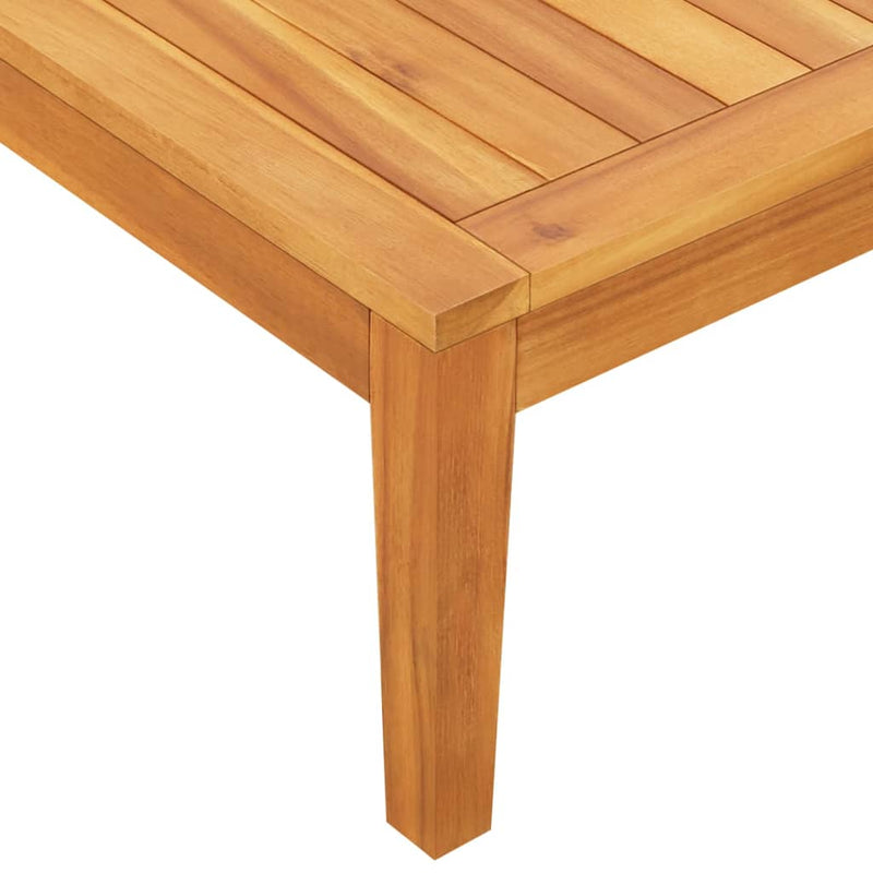 vidaXL Garden Bench with Table Cream White Cushions Solid Acacia Wood