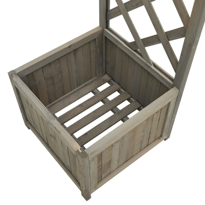vidaXL Garden Pergola with Planter Grey Solid Firwood